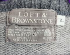 VTG 100% Wool Knit Sweater Loft & Brownstone Y2K Gray Men’s L Large Casual Nice