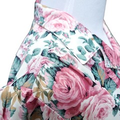 Vintage Shirt Dress Floral Cottage Grandma Romantic Pink Green Belted Fits XS/S