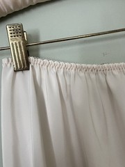 Vntg Eve Stillman Couture NY Ivory Satin Half Slip/Midi Skirt Floral Lace SMALL