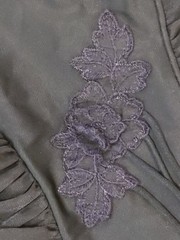 Vintage Black CHIFFON Teddy Gown Peignoir Set Shadowline Gothic Babydoll sz 34