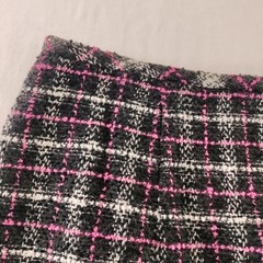 Ann Taylor Poly Wool Blend Skirt, Size 10 90s Pink Black White 28″ Waist