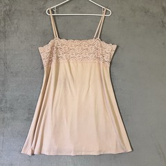 Delicates Vintage Full Slip Nightgown Peachy Pink Womens XL Lace Bodice