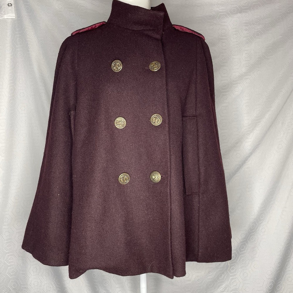 Vintage Baar & Beards Cape Burgundy Brass Buttons 50s 60s