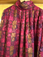 DAVID MATTHEW Women 14 Vintage 80’s Blouse Multicolor Bright Long Sleeve, EUC