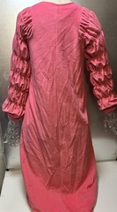 Vtg Shadow line Petite house Gown Dress Polyester Small Pink Puff Sleeve Long