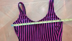 Vintage 80s Robby Len Magenta Black Textured One Piece Swimsuit Probable Sz S