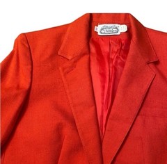 1970’s Vintage The Villager Red Tailored Blazer w Functional Front Pockets Small