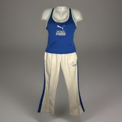 PUMA Flare Leg Track Pants Racer Back Tank Top Small/X-Small VINTAGE Gym Set