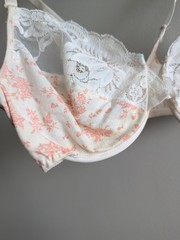 Vintage Victoria’s Secret Cotton Lace Bra 36C Floral Front Clasp *DISCOLORATION*