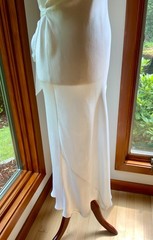 1930s Bridal Nightgown | Embroidered Bias Cut Boudoir Gown | Ivory 30DI