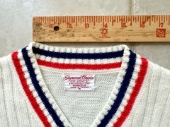 Vtg Gimbels Sherwood Classics Sweater Vest Size M/Striped/Acrylic/Taiwan**READ**