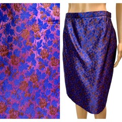 Vintage Christian Lacroix Silk Jacquard Pencil Skirt France FR 44