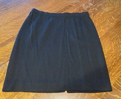 Vtg St. John Black Skirt And Sweater Knit Set Womans Size 10 ish w Gold Buttons
