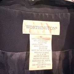 Vintage Worthington Black Blazer Women’s 16 Four Button Fully Lined 90s Y2K