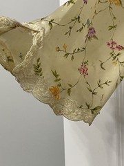 Vtg Morgan Taylor Floral Satin Robe Lace Trim Cottagecore Fairycore Softgirl L