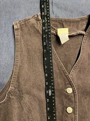 Vintage VIVALDI JEANSWEAR Cotton Brown Vest USA Large Cowboy Boho Country 80s