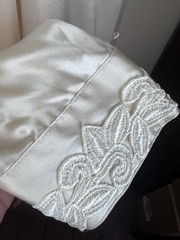 VTG 90’s Nilani Silk Blouse Embroidered Collar Buttons Petite 12 Ivory White