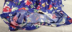 70s Organically Grown Beautiful Blouse Butterflies Watercolor Cobalt Arpeja ART