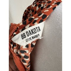 BB Dakota ‘Wild in Style’ Rust Cheetah Smocked Waist Dress Boho Cottagecore