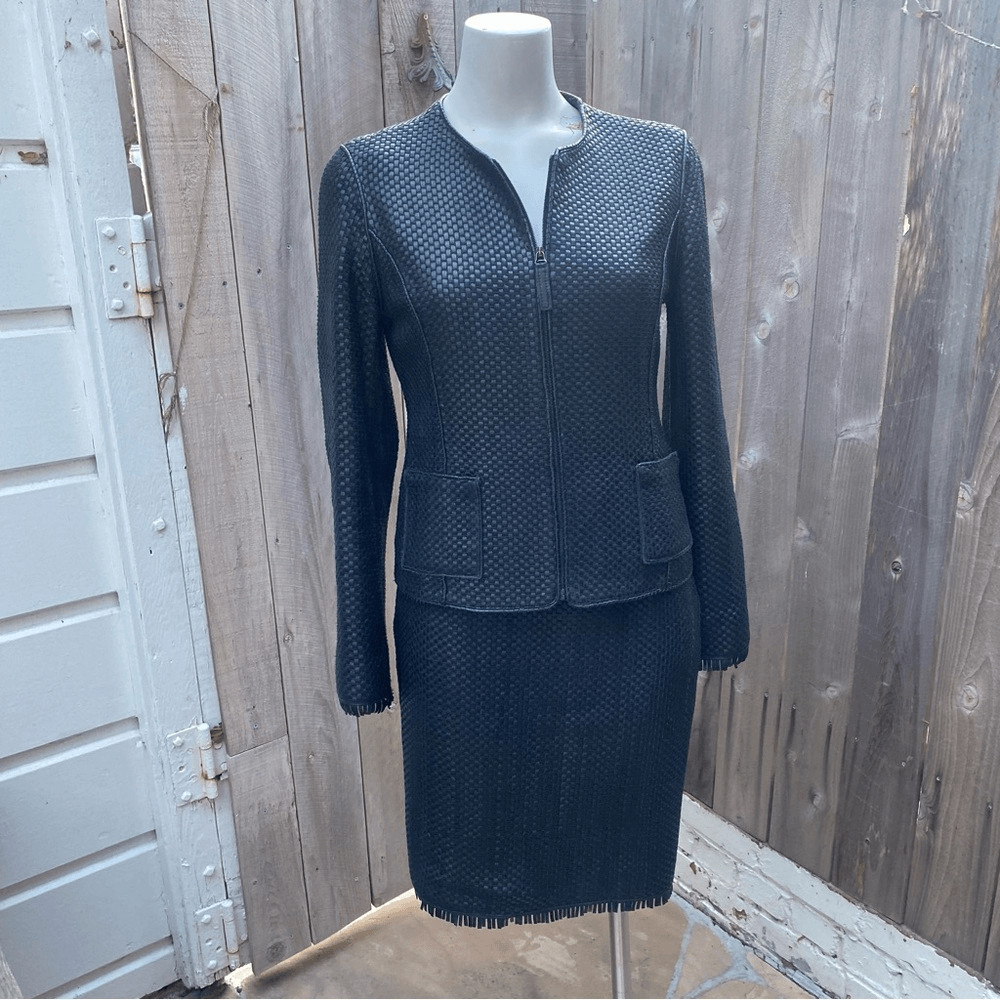 Max studio special edition leather suit set size small in black