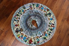 Vintage 1960’s Mexican Painted Cotton Circle Skirt Size 26″ Waist Exc Condition