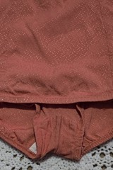Vintage 1950s JANTZEN VAMP Women Pin Up Swim Suit Ruched Boning Sz 12 Coral Dots