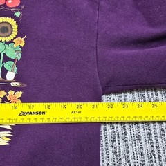 Vtg CRACKER BARREL JERZEES Collared Sweatshirt “Harvest Moon” – XL Plum – Granny