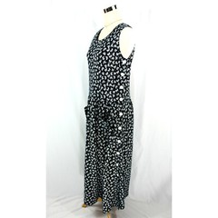 Vintage Adrienne Vittadini Options Bows Print Side Button Maxi Tank Dress 1990s
