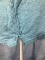 Vtg 90s Classic Elements Eyelet Knit Henley Shirt XL Blue Made in USA Pointelle