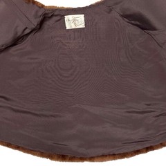 I R Fox Genuine mink fur lined shoulder cape stole wrap old Hollywood w/ pockets