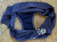 Sheer 9/2XL Navy Blue Embroidered Front Hipster Brief Panties NEW NWOT