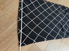Vintage David Hayes 80s Pure Silk Straight Skirt Diamond Grid Black White Sz 12