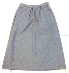 VTG Hunter Sportswear Womens 10 Gray Wool Midi Skirt Satin Lined Career