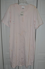 Vintage Sears Fundamentals Zip Front Robe House Coat Size Large (14-16) Pink NOS