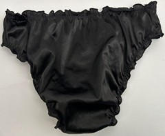 Glossy Butter Second Skin Satin Bikini Panties Sissy Wet Look Silky Ruffles M/L