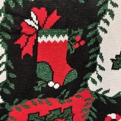 JJ Poole Ugly Christmas Sweater Size M Glitter Stocking Ornaments Vtg 1980s NEW