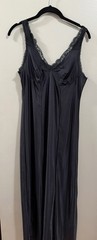 Vintage Black Lace Nightgown Slip Dress Seamed Cups Elegant Classic Sz 42 Sexy
