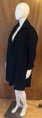 50s – 60s Virgin Wool Swing Coat | Chartreuse Silk Crepe Lining | Einiger Label