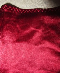 VTG MISS ASTOR glossy RED stretch nylon LACE insert MEGA HI leg panties XL /8