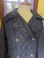 Vintage 80’s Montgomery Ward Quilted Jacket Dark Blue Womens Size 18 1/2 Large