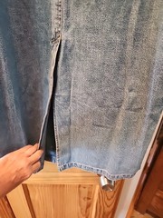 Liz Wear Vtg. Long Denim Skirt, Size 12, Button Front, Belt Loops, Med Wash