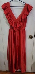 Vintage Ilise Stevens Lacy Red Ruffle Nightgown Sz Small/med Stunning Versatile