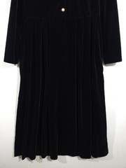 VTG Laura Ashley Black Velvet Midi Dress UK 14 US 12 / L Victorian Renaissance