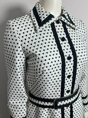 Vintage 1960s Custom Made Polka Dot Dress with Belt – Mod Jackie O Style