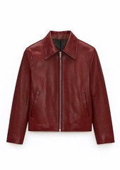 Unisex Burgundy Leather Jacket – Vintage Inspired, Stylish Outerwear, Retro Moto