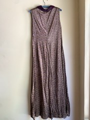 Antique 1920s 1930s Purple Silk Velvet Corduroy Gown Size M/L