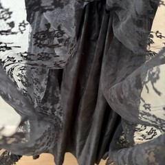 Vintage 1980s Wayne Clark Aline Marelle Black Velvet Lace Ball Gown Formal Sz 10
