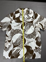 Vintage 70s Pykettes Women’s L Brown White Paisley Short Sleeve Retro Fashion