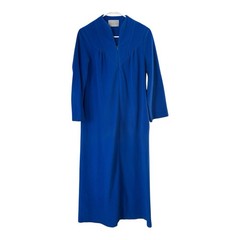 Vtg Vanity Fair Blue Zip Robe Size 10 70s Dacron Polyester Cottagecore Mod Retro