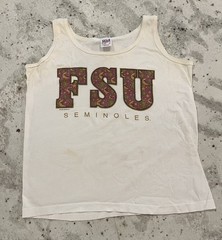 VTG 90s USA FSU Seminoles Single Stitch Celestial Sun Moon Tank Top Women M